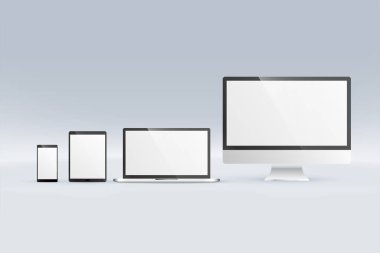 monitör bilgisayar dizüstü bilgisayar tablet ve akıllı telefon mockup