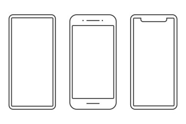 farklı stil akıllı telefon hattı simgeleri