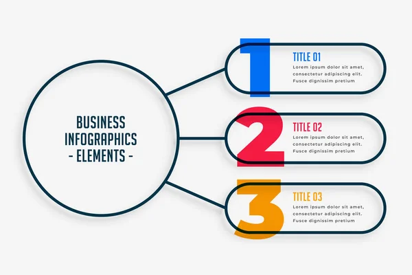 营销业务信息图，包括三个步骤 — 图库矢量图片