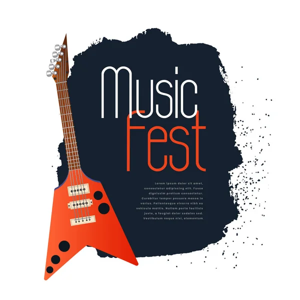 Fond de concept de festival de musique avec guitare électronique — Image vectorielle