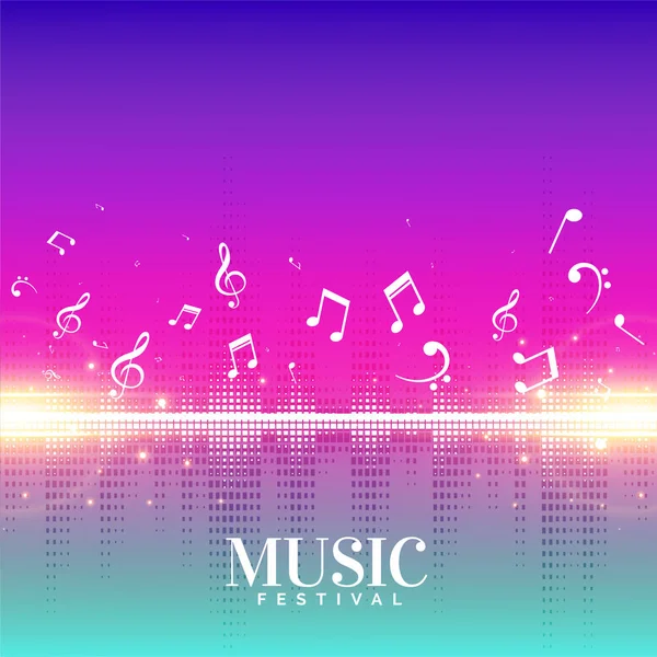 Stylish music background with flying notes — Stock Vector