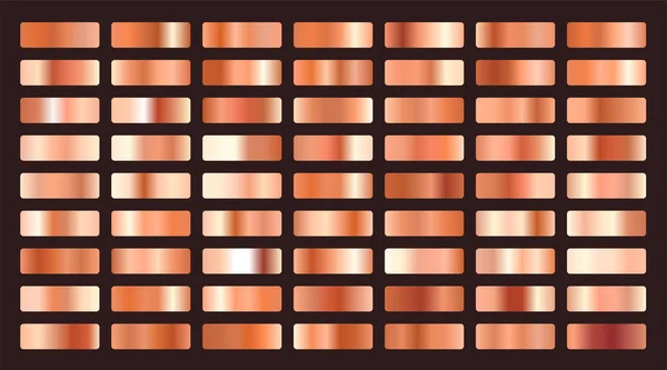 Gradients métalliques orange ou cuivre grand ensemble — Image vectorielle