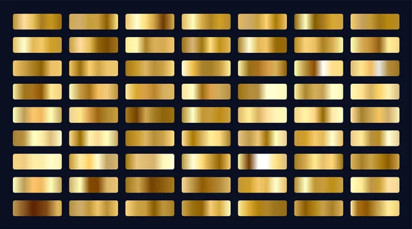 Grand ensemble de dégradés d'or métallique — Image vectorielle