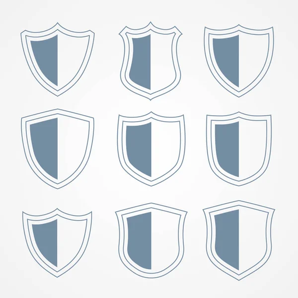Escudo de protección de seguridad iconos conjunto — Vector de stock