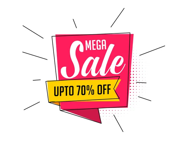 Mega Sale Banner im Comic-Stil — Stockvektor