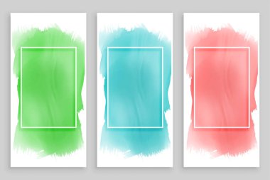 soyut suluboya çerçeve pankartları ayarlandı