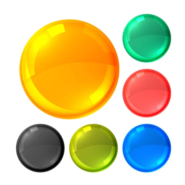 Brillant cercles lumineux boutons ensemble — Image vectorielle