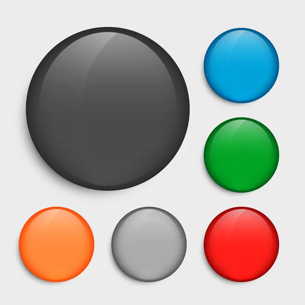 Порожні кнопки кола, встановлені у багатьох кольорах — стоковий вектор