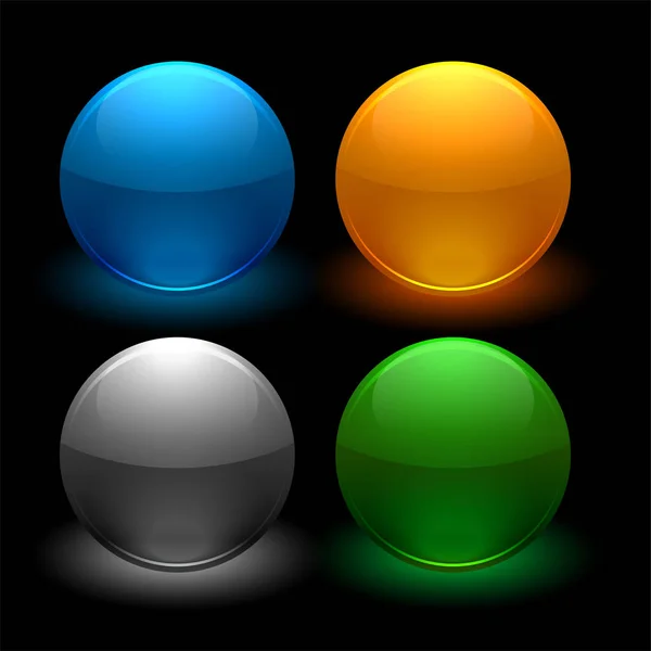 Botões brilhantes definido em quatro cores —  Vetores de Stock
