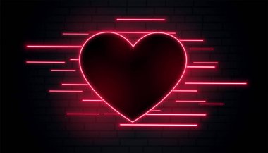 güzel romantik neon kalp tasarımı