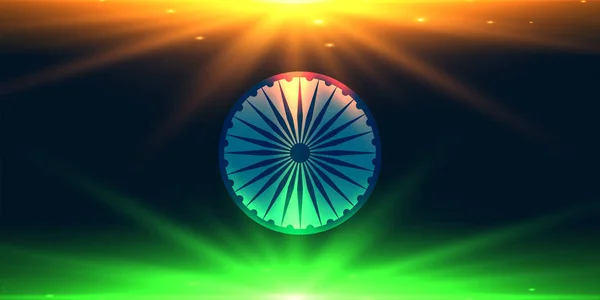 Indische vlag gemaakt met verlichting achtergrond — Stockvector
