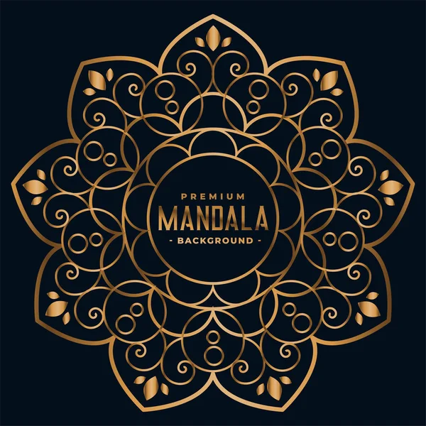 Golden Mandala blommig dekoration bakgrund — Stock vektor