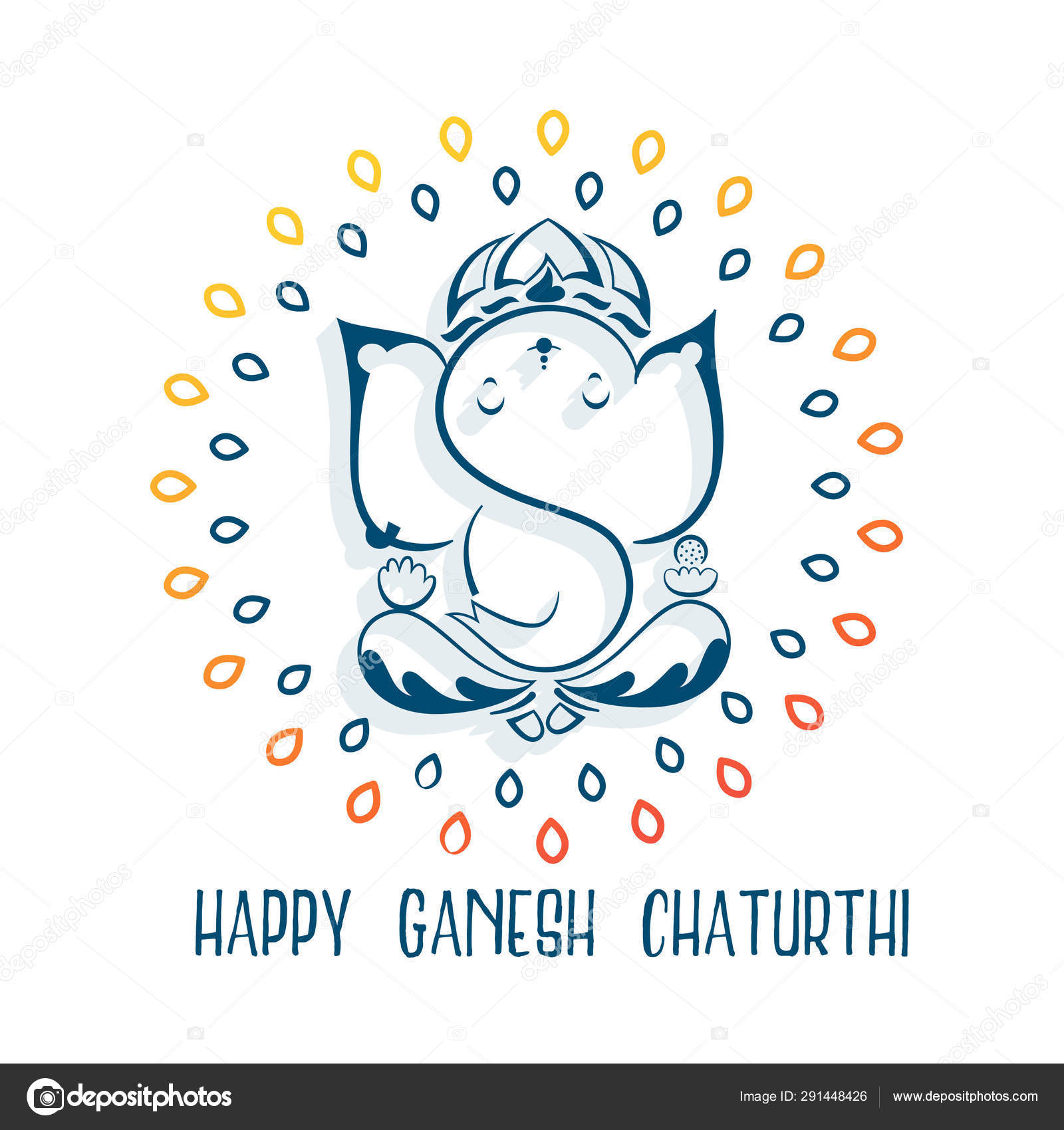 Happy ganesh chaturthi festival greeting background Stock Vector Image by  ©StarLine #291448426