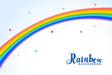 rainbow background with colorful stars clipart