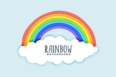clouds and rainbow background design clipart