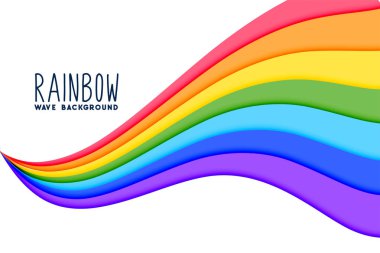 colorful wavy rainbow flow background clipart