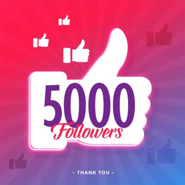 Sosyal medya şablonunda 5000 takipçi
