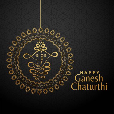 mutlu ganesha chaturthi altın arka plan