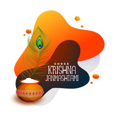 handi dahi ile mutlu krishna janmashtami festival arka plan
