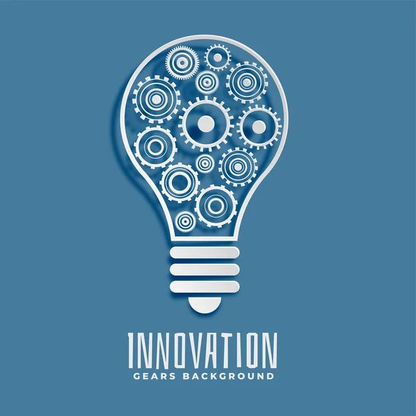 Innovazione e idea bub e ingranaggi di sfondo — Vettoriale Stock