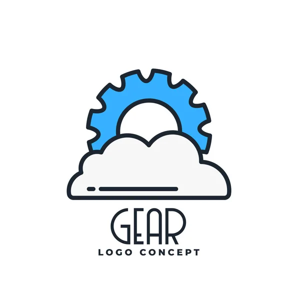gear and cloud logo concept background
