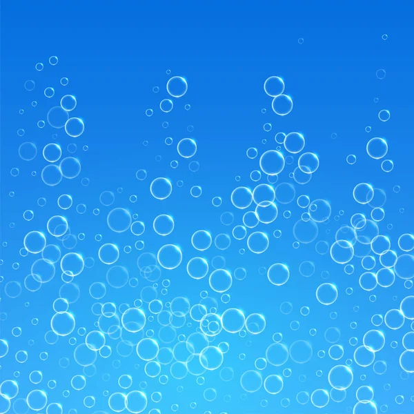 Fond bleu d'eau avec des bulles flottant vers le haut — Image vectorielle