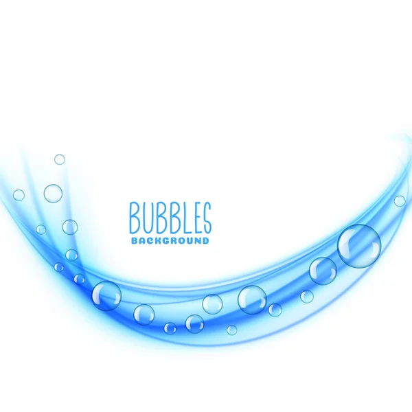 Wavy blue bubbles background design — Stock Vector