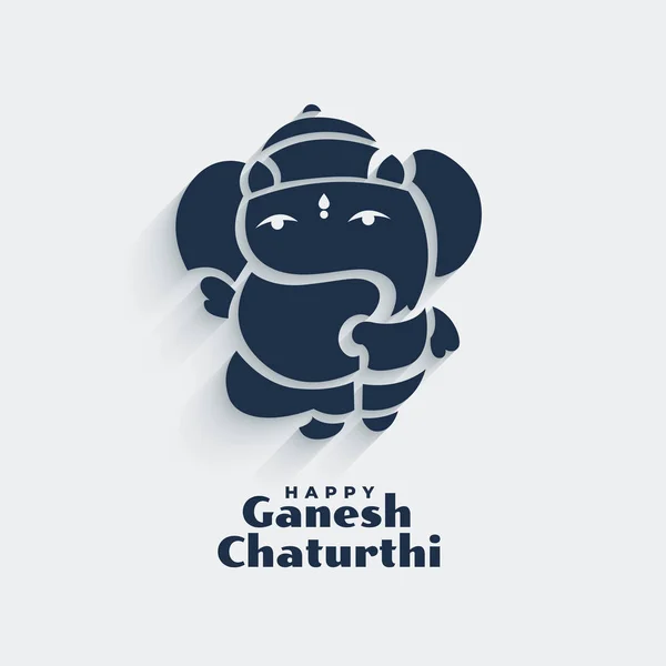 Lindo señor ganesha diseño para ganesh chaturthi — Vector de stock