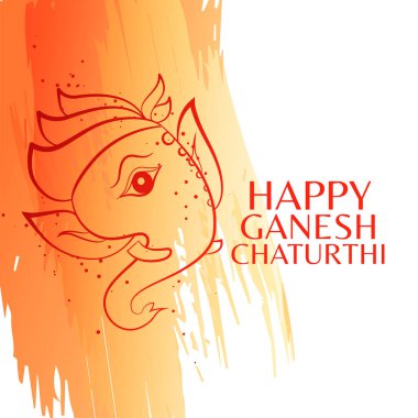 ganesh ji suluboya yüz çizgi tarzı arka plan yapılmış