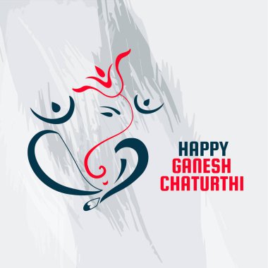 ganesh chaturthi için güzel çizgi tarzı ganesh ji tasarım