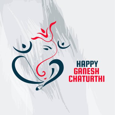 beautiful line style ganesh ji design for ganesh chaturthi clipart