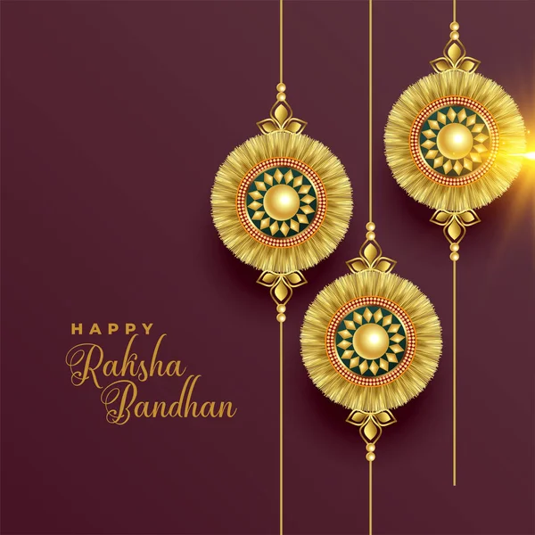 Beautiful golden rakhi background for raksha bandhan — Stock Vector