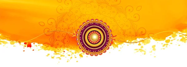 Abstrato amarelo raksha bandhan festival banner design — Vetor de Stock