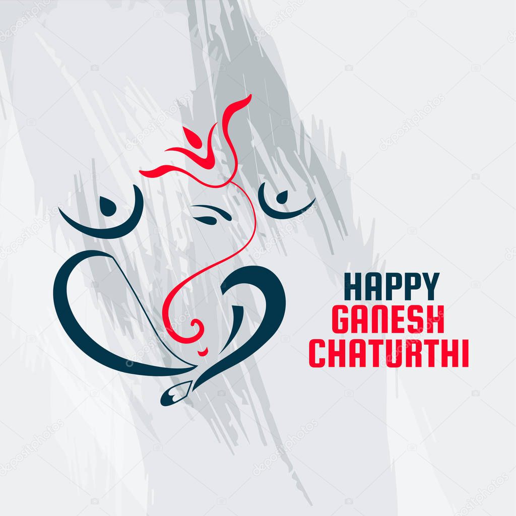 beautiful line style ganesh ji design for ganesh chaturthi