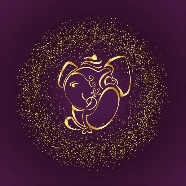 Élégant golden lord ganesha fond de conception — Image vectorielle