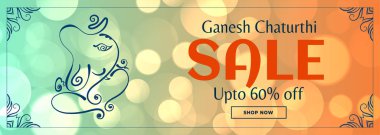 Lord ganesh chaturthi satış bokeh afiş tasarımı