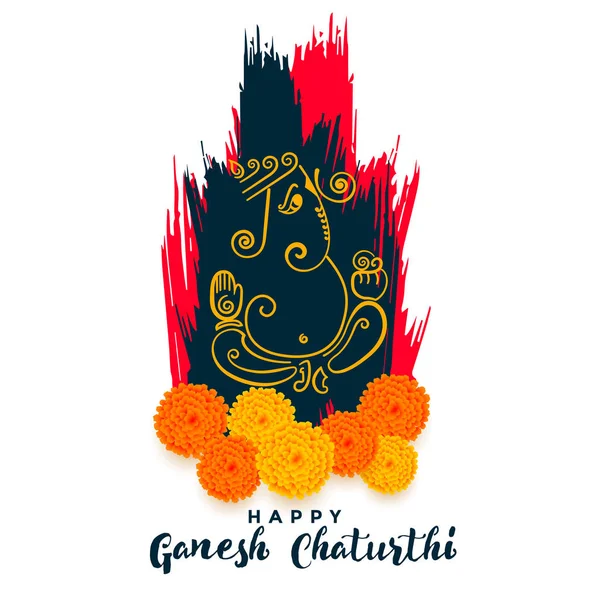 Stilvolles ganesh chaturthi Festival Gruß Hintergrunddesign — Stockvektor