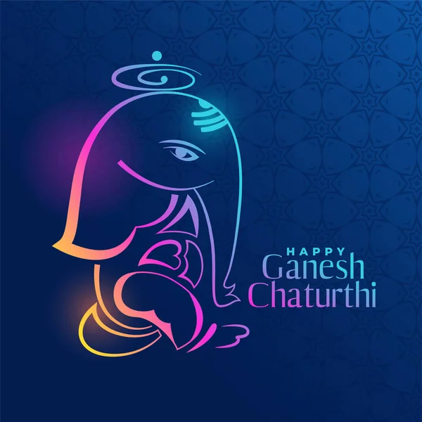 Design ganpati créatif sur fond bleu — Image vectorielle