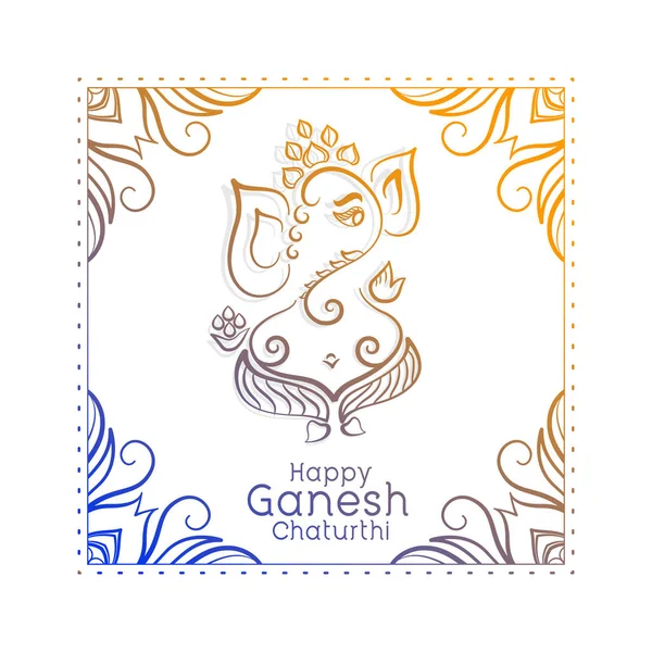 Ganesh chaturthi arka plan sanatsal lors ganesha festivali — Stok Vektör