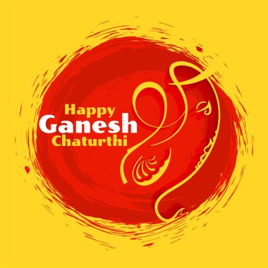 mutlu ganesh chaturthi soyut festival tebrik tasarım