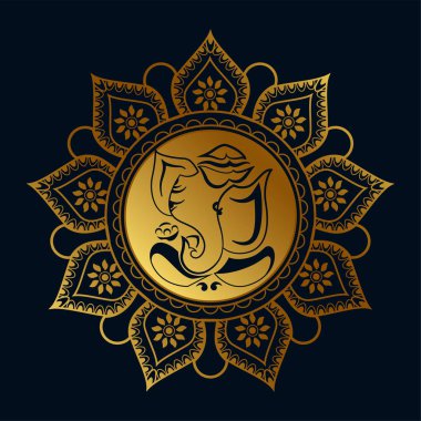 sanatsal lord ganesha altın yaratıcı arka plan tasarımı