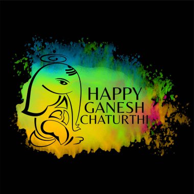 soyut mutlu ganesh chaturthi suluboya arka plan tebrik