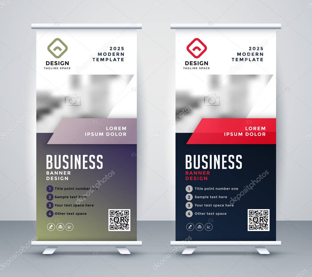 abstract rollup banner standee for business presentation