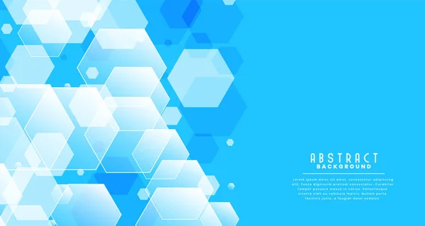 Abstract gloeiende zeshoekige patroon op blauwe achtergrond — Stockvector