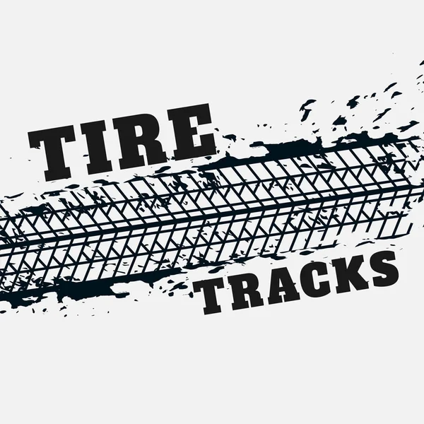 Marcas de impressão de marcas de pneus abstratas no estilo grunge — Vetor de Stock