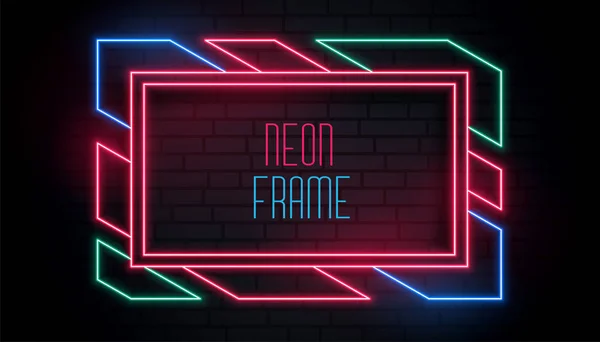 Farbenfroher trendiger Neon-Rahmen mit Textfläche — Stockvektor