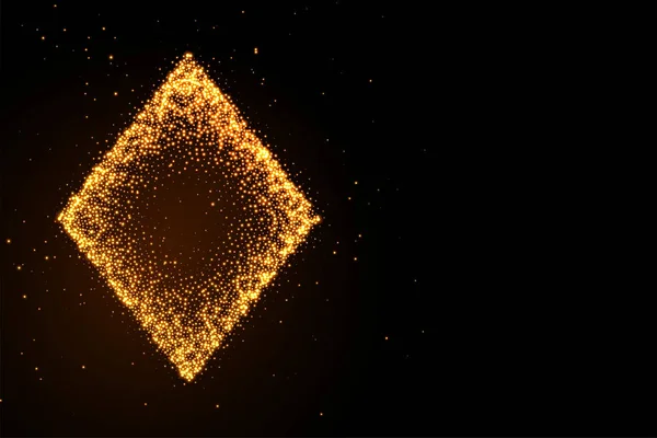 Leuchtender goldener Glitzerdiamant auf schwarzem Hintergrund — Stockvektor