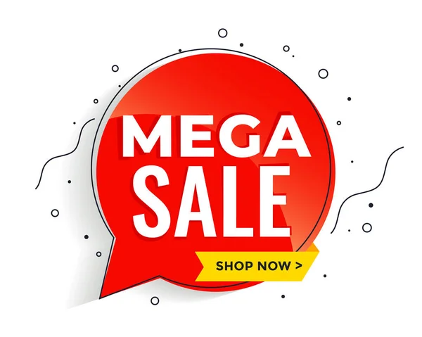 Mega Sale Banner im Memphis-Stil Vorlage — Stockvektor