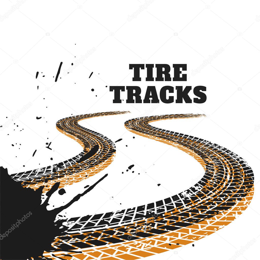 abstract racing tire tracks print marks background