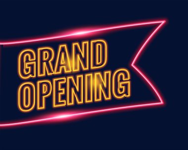 neon tarzı büyük açılış afişi tasarımı arkaplanı